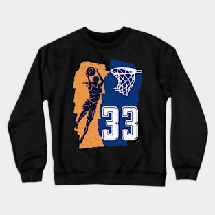 Retro No 33 Woman Basketball Grunge Jersey Gift For Women Girl Crewneck Sweatshirt